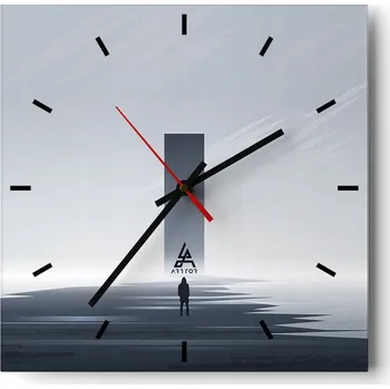 Hodiny Velké nástěnné hodiny 40x40 Minimalistické skleněné hodiny Tiché