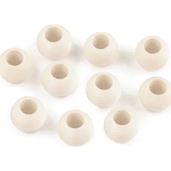 Plastové korálky matné s velkým průvlekem 10x12 mm Varianta: 25 (18) krémová světlá, Balení: 20 ks