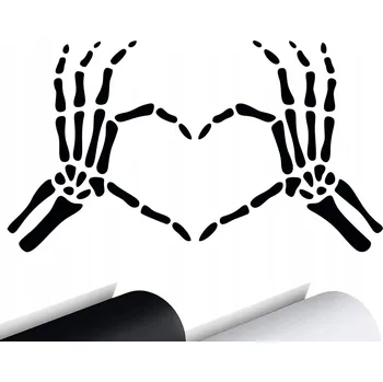 Samolepicí dekorace na vozidlo NÁLEPKA na auto Ruce KOSTRA Srdce 15x8,5