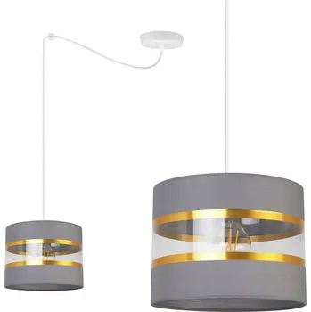 ZÁVĚSNÉ STROPNÍ SVÍTIDLO PAVOUK GLAMOUR JEDNODUCHÝ LUSTR STÍNIDLO ŠEDÉ ZLATÉ