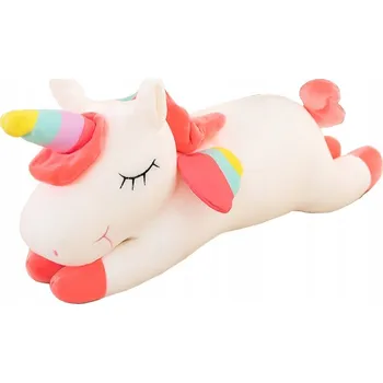 plyšák Plyšová Hračka Bestomi Spící Jednorožec 60 cm bílo-růžový