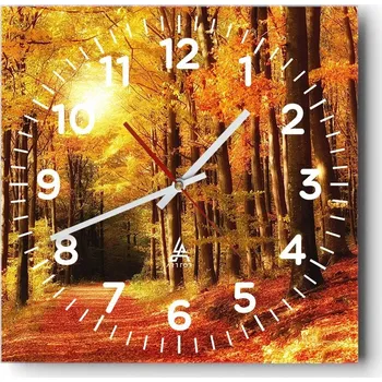 Hodiny Nástěnné hodiny do obýváku 40x40 Podzim Bezhlučné hodiny na skle Tiché