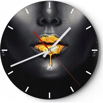 Hodiny Velké nástěnné hodiny 40x40 Abstrakce Skleněné hodiny Kulatý Tiché