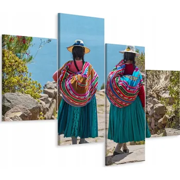 Obraz Čtyřdílný obraz INDIÁNKY Kultura Kečua 80x50