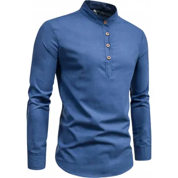 Pánská košile D-look pánská košile casual s dlouhým rukávem regular lněná velikost L