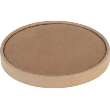 Jednorázové nádobí Pacovis Víčko papírové hnědé Ø185mm (25ks)