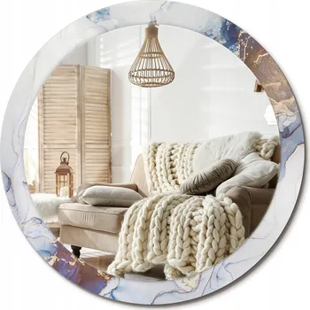 Zrcadlo Loftové zrcadlo s ozdobným skleněným rámem Abstrakce umění průměr 90 cm