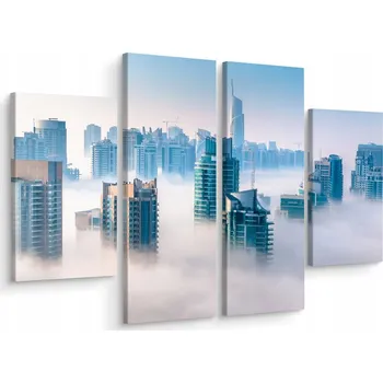 Obraz Čtyřdílný obraz MRAKODRAPY v oblacích 3D 200x150