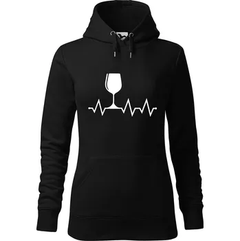 Dámská mikina DOBRÝ TRIKO Dámská mikina s potiskem Tep víno Velikost dámské mikiny: M, Barva: Černá