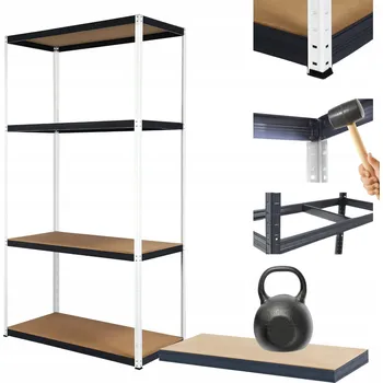 Dílenský regál Kovový regál skladový garážový stojan HELIOS 180x120x30 cm 4 police x 175 kg