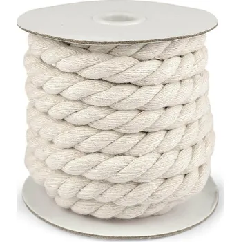 Příze Bavlněná šňůra kroucená Ø15 mm macrame Varianta: režná světlá, Balení: 1 m