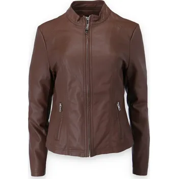 Dámská casual bunda Koženková bunda Escandelle Paris 3187 barva: hnědá tmavá, velikost: L