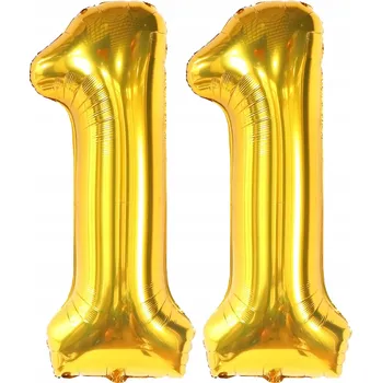 Balónek OBROVSKÝ BALÓNEK ČÍSLICE JEDINÝCH 11 LET ZLATÉ BALÓNKY K NAROZENINÁM 100 CM XXL