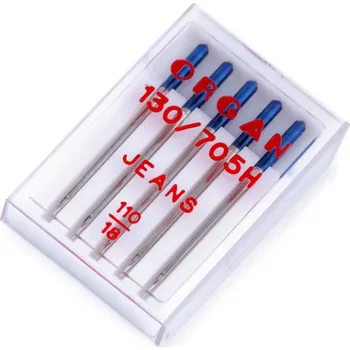 Strojové jehly Jeans 90;100;110 Organ Varianta: 3 (110/18) nikl, Balení: 5 krab.