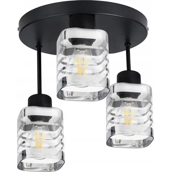 Závěsné svítidlo LED-ONE Sklo stínidlo s proužky, 3 světelné body, patice E27
