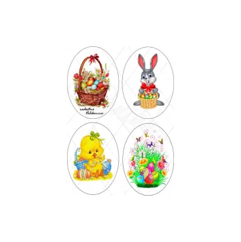 Jedlá dekorace na dort VELKÉ VEJCE 4, VARIANTA Fondánový list + VÝŘEZ 1855