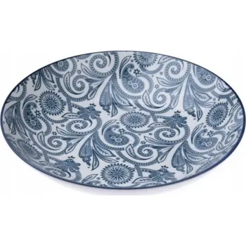 Talíř Jídelní talíř s hlubokým ornamentem, porcelán kulatý