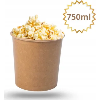 Jednorázové nádobí Papírové kelímky kraftové na polévku Ecopicnic 750 ml, 50 kusů