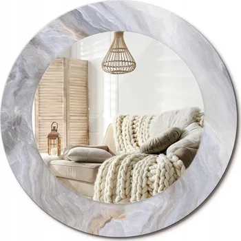 Zrcadlo Zrcadlo s potiskem do koupelny ložnice obývacího pokoje fi 50 cm Abstraktní mramor