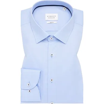 Pánská košile Košile Eterna Slim Fit Natté modrá velikost: 41, délka rukávu: dlouhý rukáv