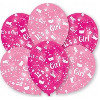 Balónek Balónek Amscan It's a Girl růžový 27,5 cm 6 ks