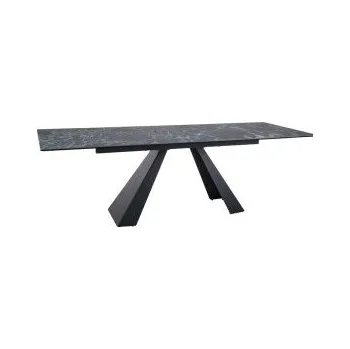 STŮL SALVADORE KERAMICKÝ DIAMANT KRÉMOVÝ / ČERNÝ MATNÝ (160-240)X90