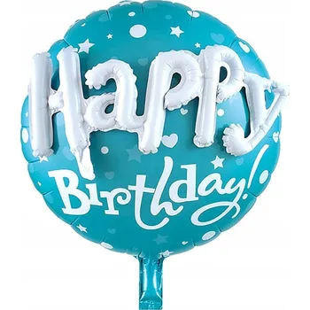 Balónek FÓLIOVÝ BALÓNEK 3D VŠE NEJLEPŠÍ K NAROZENINÁM MODRÝ 56 cm