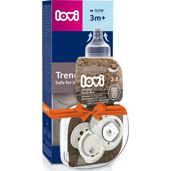 LOVI dárková sada Trends Buddy Bear láhev 240 ml + dudlíky 3-6 0415