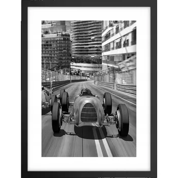 Obraz Obraz plakát v černém rámu do obýváku 30x40, motiv: motorismus, plakáty na zeď