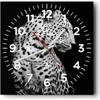 Hodiny Nástěnné hodiny do obýváku 40x40 Zvířata Bezhluczne Skleněné hodiny Tiché