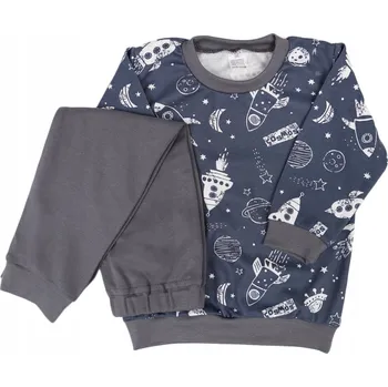 Dámské pyžamo PYŽAMO s raketami s dlouhým rukávem vel.122 grafitové 414