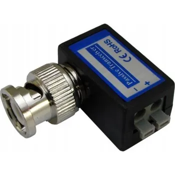 Pasivní video transformátor BNC, úhlový, s terminálem