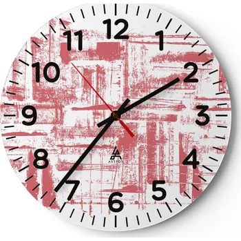 Hodiny Kuchyňské nástěnné hodiny 30x30 Abstrakce Moderní skleněné hodiny Tiché