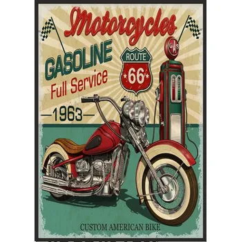 Obraz OBRAZ PLAKÁT V RÁMU 33x43 cm Garáž Motorka P1855