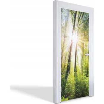 Obraz Ozdobná fólie na dveře skříně nebo nábytek Sluneční paprsky v lese 75x205 cm