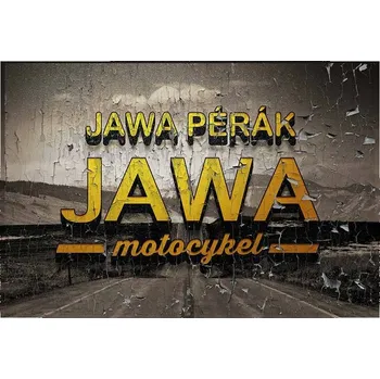 Obraz Cedule Jawa Pérák - motocykl
