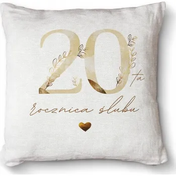 Dekorativní polštářek Měkký dekorativní polštář s potiskem Premium 40x40 - 20. výročí svatby