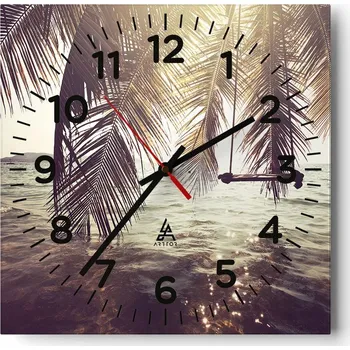 Hodiny Nástěnné hodiny do obýváku 40x40 Krajina Bezhluczne Skleněné hodiny Tiché