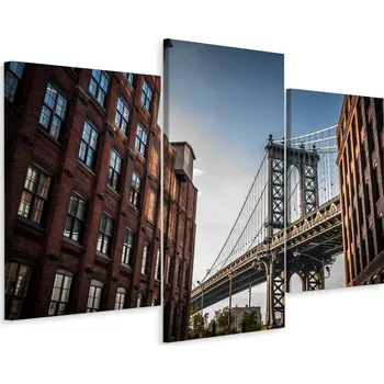 Obraz Obraz Triptych Manhattan Bridge 3D Efekt 60x40 cm