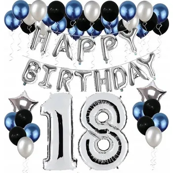 Balónek BALÓNKY SADA k 18. narozeninám číslice 18 LET oslava