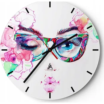 Hodiny Nástěnné hodiny do kuchyně 30x30 Abstrakce Skleněné hodiny do obýváku Tiché