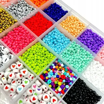 Dětské navlékací korálky ZESTAW DO ROBIENIA BRANSOLETEK KORÁLKY NA ŠPERKY DIY PÍSMENKA JAKO DÁREK