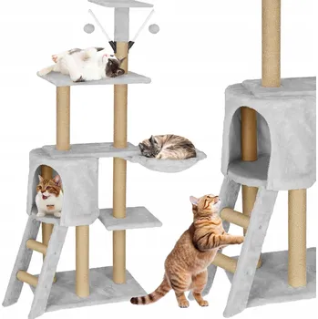 Pelíšek pro psa Vysoký škrabák, pelíšek, škrabací sloupek, věž FloraZoo 101 – 160 cm