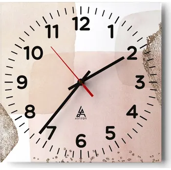 Hodiny Kuchyňské nástěnné hodiny 30x30 Abstrakce Skleněné hodiny do obýváku Moderní Tiché