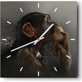 Hodiny Velké nástěnné hodiny 40x40 cm Zvířata Skleněné tiché hodiny