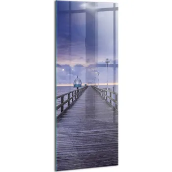 Obraz Foto Obraz na Zeď Sklo do Obýváku Dekorace Interiéru Molo Baltské Moře