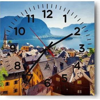 Hodiny Nástěnné hodiny do obýváku 40x40 Krajina Bezhluczne Skleněné hodiny Tiché