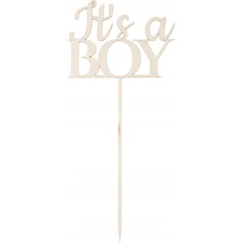 Obraz BABY SHOWER zápich do dortu nápis Its a BOY dekorace!