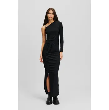 Dámské šaty ŠATY KARL LAGERFELD JEANS KLJ RUCHED MAXI STRAP DRESS BLACK