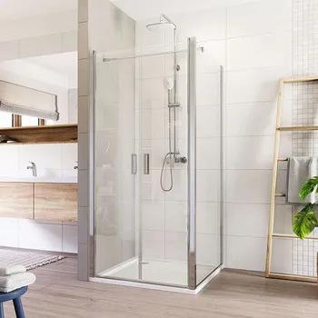 Mereo Sprchový kout, Lima, čtverec, dvoukřídlý, lítací,120x120 cm, chrom ALU, sklo Čiré CK86553K
